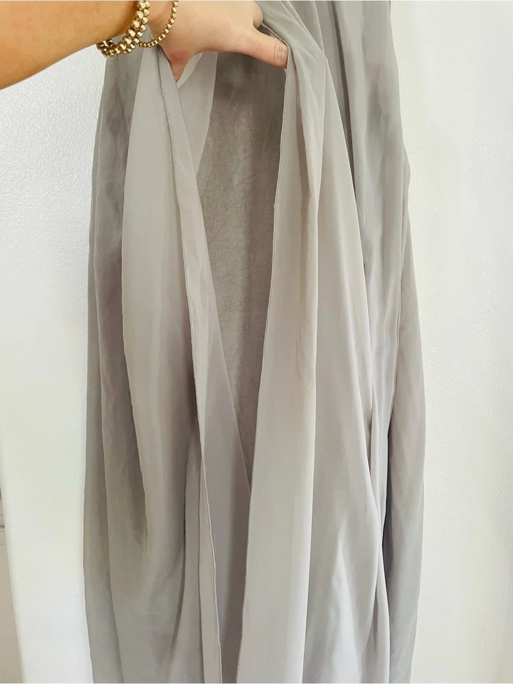 Premise Gray Hi-Low Chiffon Open Back Dress Size M - Picture 5 of 6